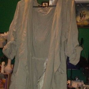 DRAPE FRONT HOODED ANORAK JACKET